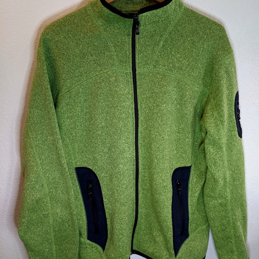 Iceware Soft Shell Green Zip-Up Jacket Iceland Water Resistant Light Warm XL